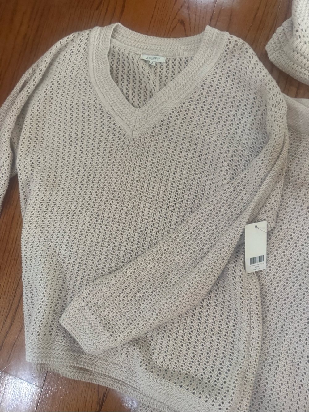 Z Supply Open-Knit V-Neck Sweater i - Picture 3 of 7